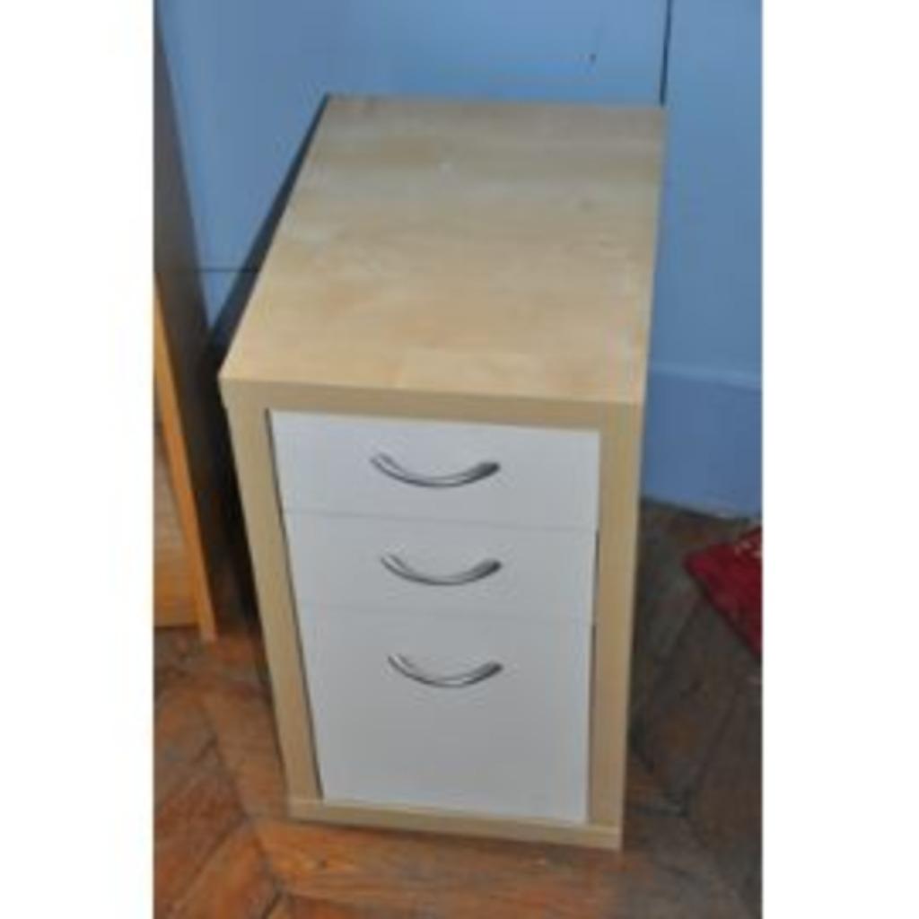 CAISSON A ROULETTES 3 TIROIRS POUR BUREAU IKEA, Enlèvement, Utilisé, SCANDINAVE