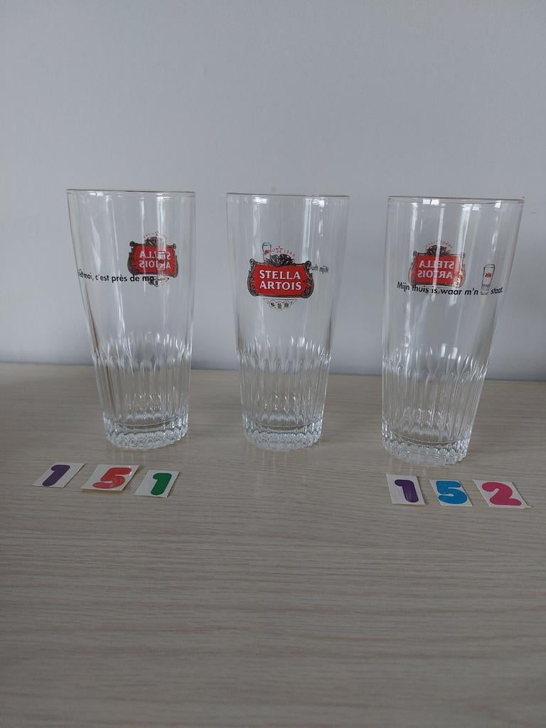 Verres à bière Stella Artois avec texte, Enlèvement ou Envoi, Comme neuf, Verre ou Verres, Stella Artois