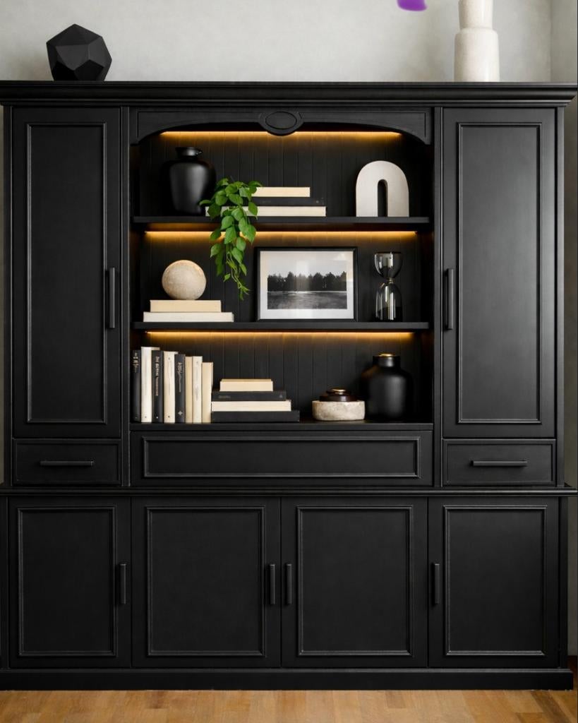 Buffet bibliothèque avec bar bois massif merisier, Maison & Meubles, Armoires | Buffets, Comme neuf, Avec porte(s), Enlèvement