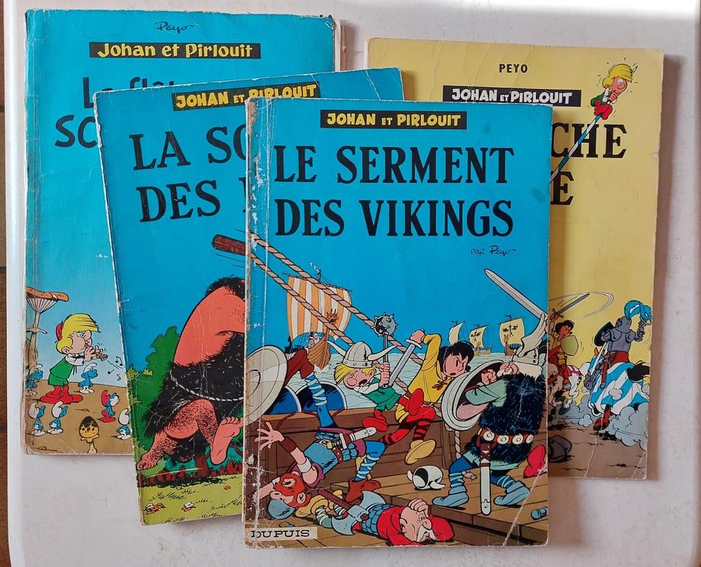 JOHAN ET PIRLOUIT lot de 4 anciens albums voir description, Ophalen of Verzenden
