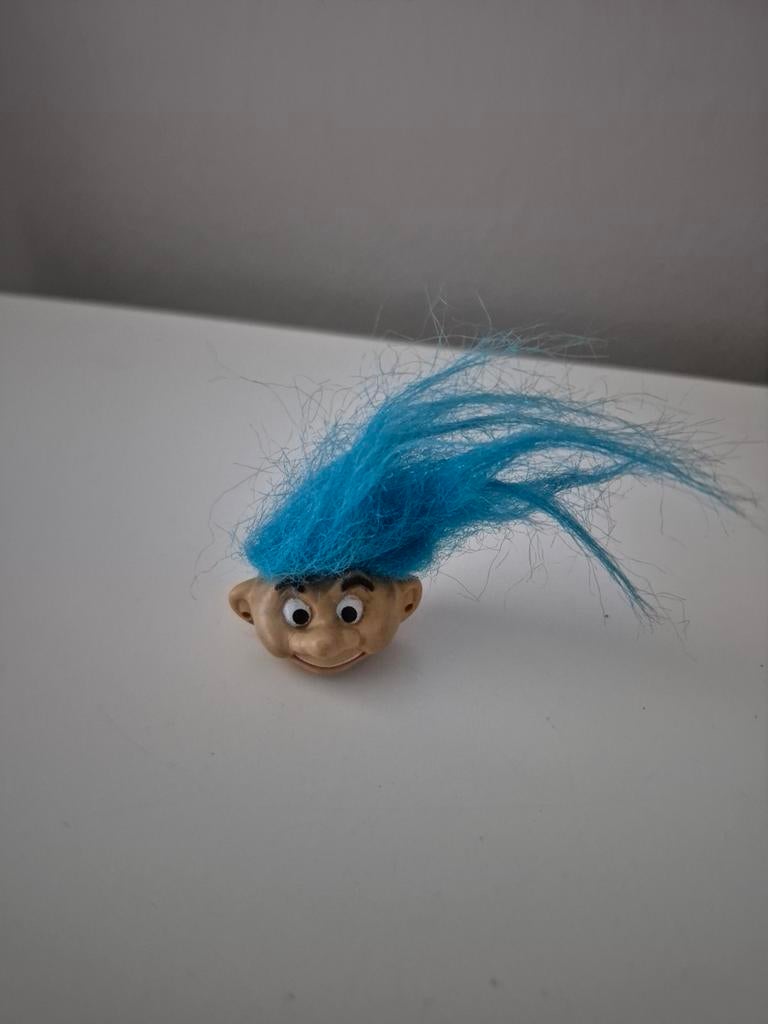 Vintage mini troll popje voor op potlood, Ophalen of Verzenden