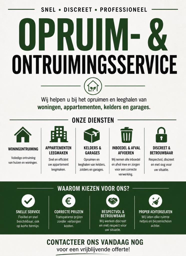 Wij helpen u met opruimen!, Ophalen