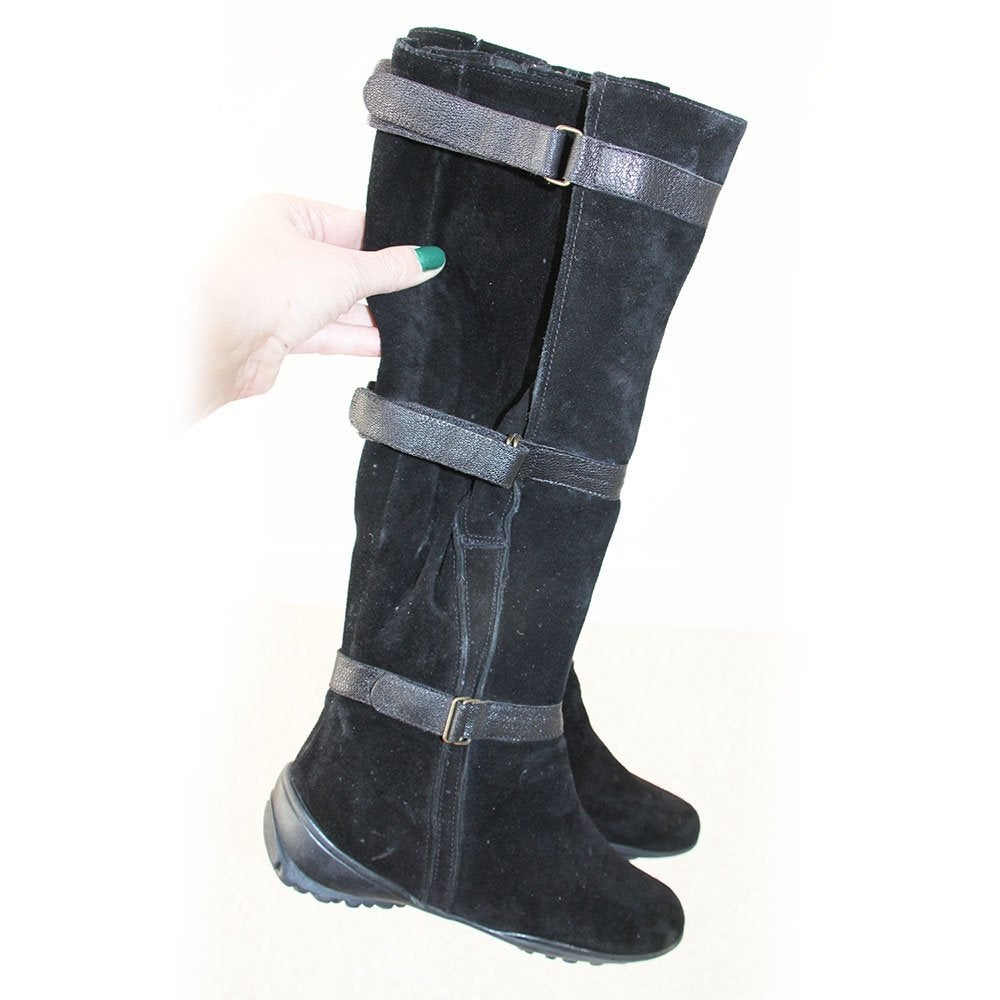 Suede Helioform Comfort Laarzen - s8 (Maat 5/38) € 95,-, Hoge laarzen, Verzenden, Zwart, Zo goed als nieuw