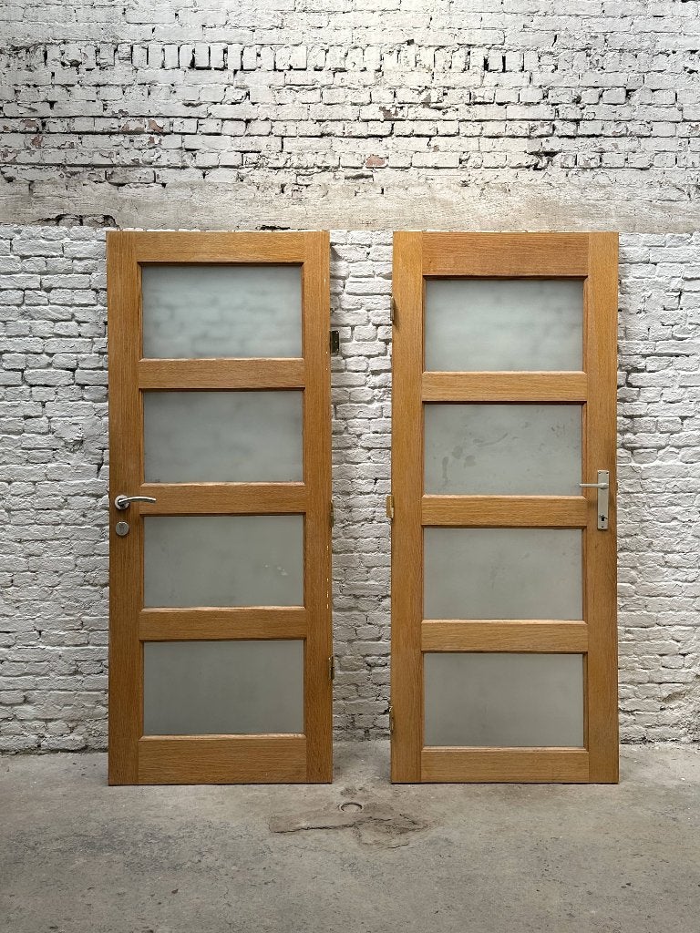 2 x Volhouten Deuren, Doe-het-zelf en Bouw, Ophalen, Gebruikt, Hout