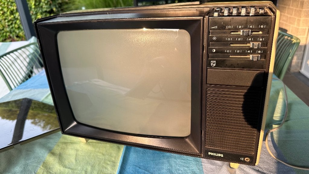 Philips vintage tv zwart wit jaren 80, Audio, Tv en Foto, Ophalen, Gebruikt, Minder dan 40 cm, Philips