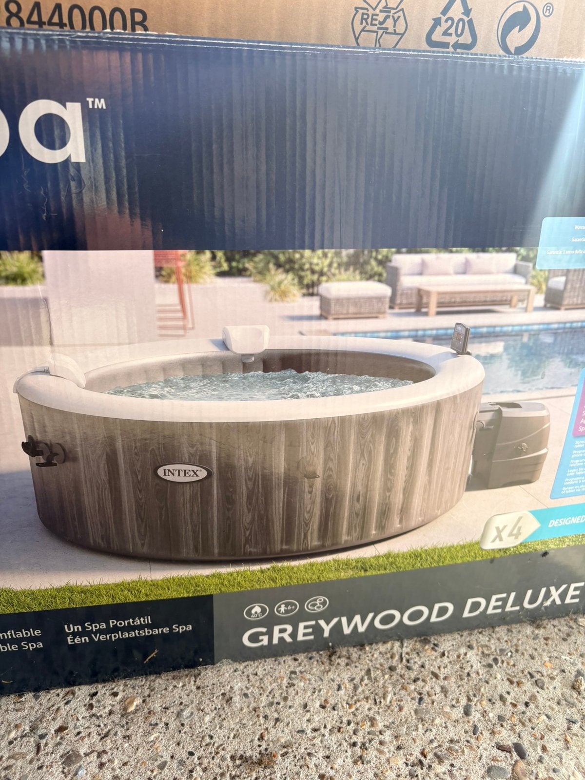 Jacuzzi intex greywood deluxe 4 personen, Enlèvement, Utilisé