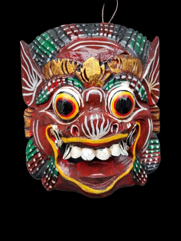 Barong-masker/Indonesië/Bali/handgemaakt/Bordeaux, Hout, Masker, Ophalen of Verzenden, Indonesië