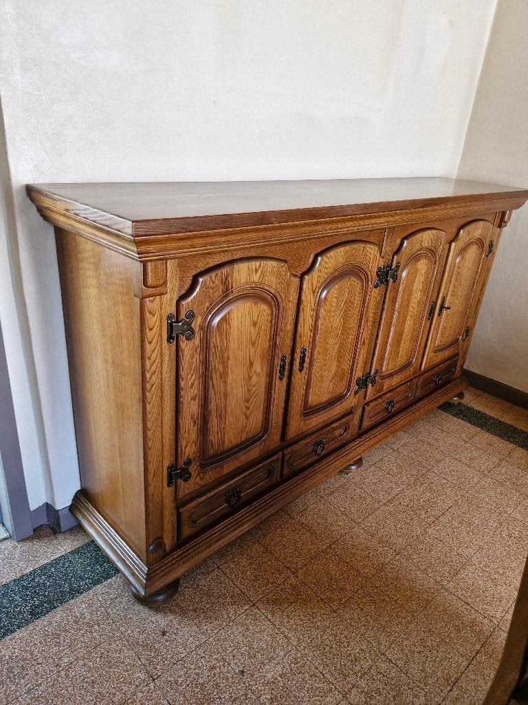 Complete eiken eetplaats, Huis en Inrichting, Ophalen, Zo goed als nieuw, Antiek, 4 tot 6 stoelen
