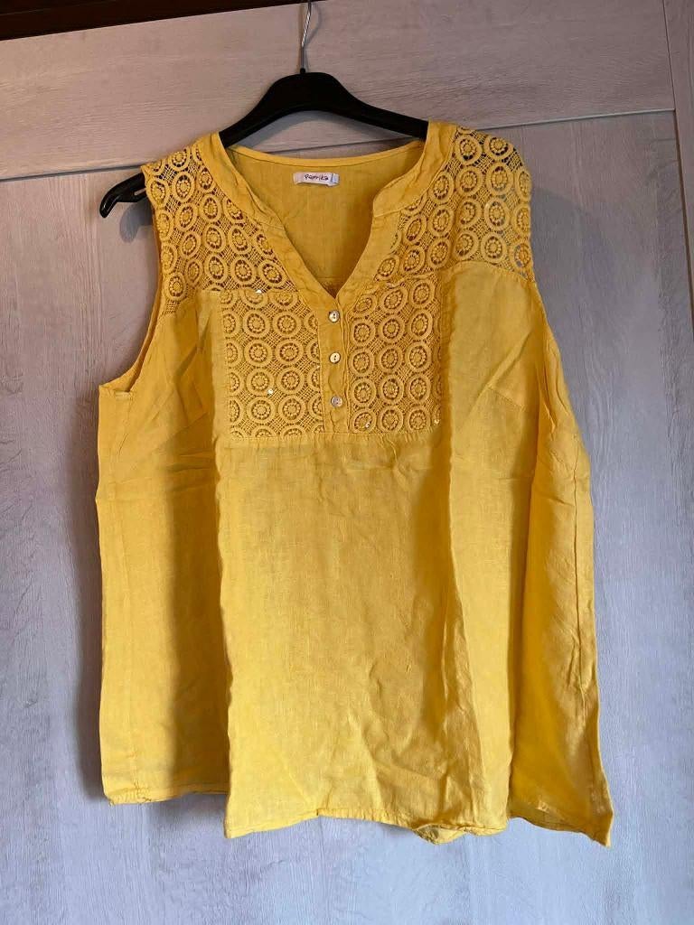 top blousje geel  paprika 50 linnen, Kleding | Dames, Geel, Paprika, Gedragen, Shirt of Top