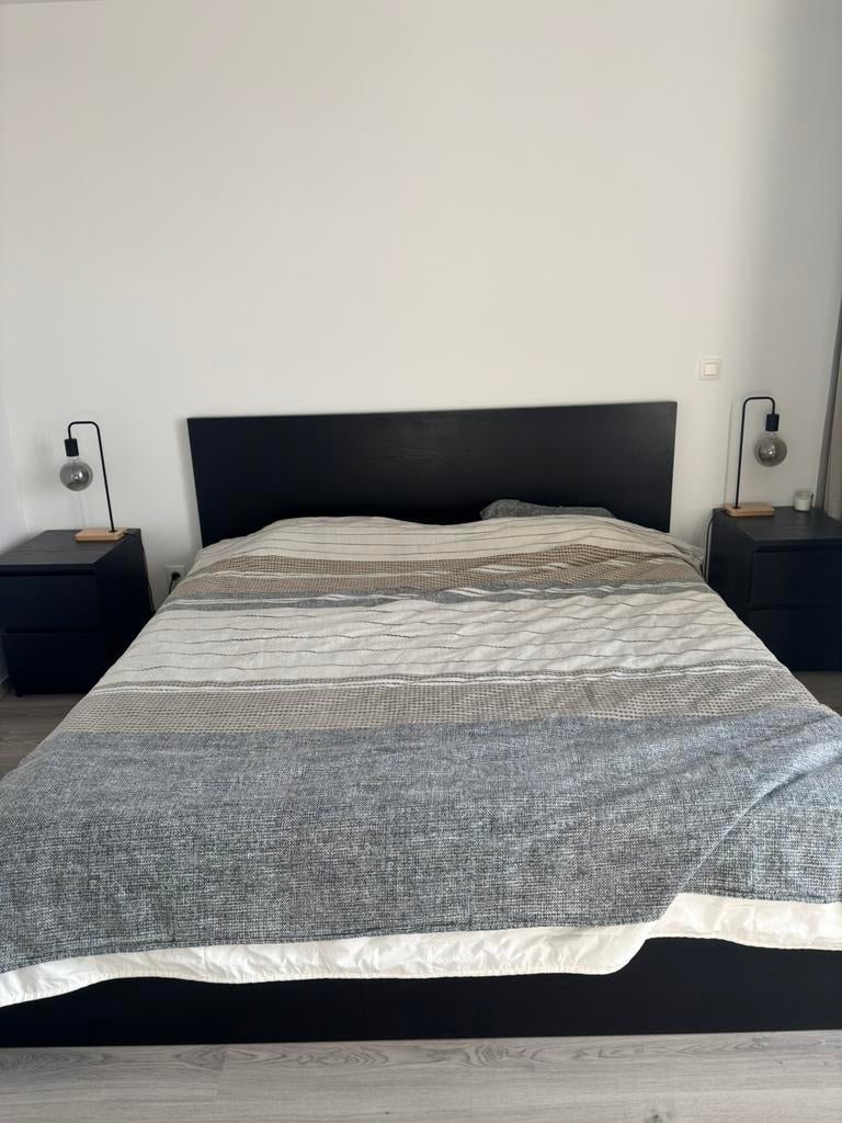 IKEA Malm 2-persoonsbed met bedlades, Huis en Inrichting, Ophalen, Gebruikt, Tweepersoons, 180 cm