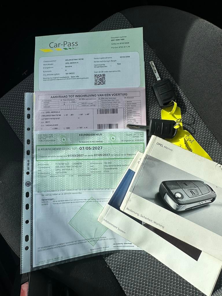 Opel Meriva 1.6 benzine AUTOMAAT + GARANTIE & CarPlay, Autos, Achat, Entreprise, https://public.car-pass.be/verify/6041-6686-7689