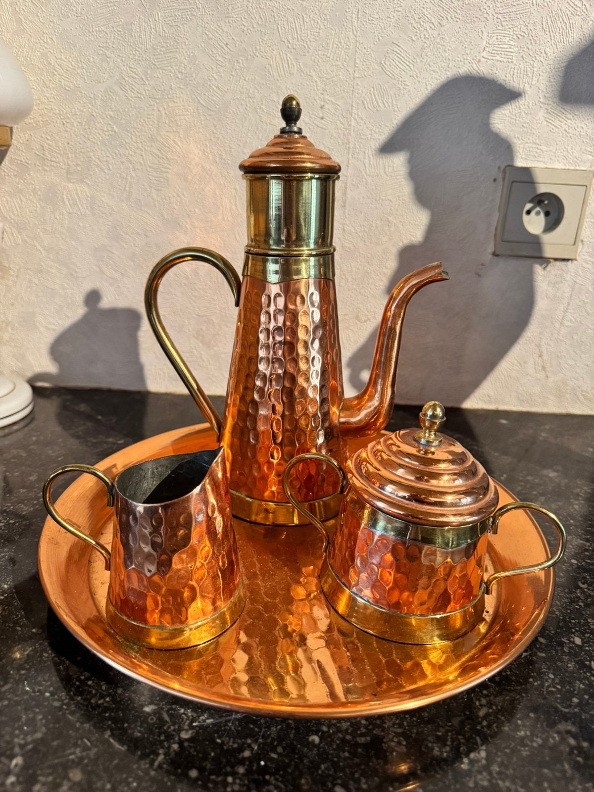 Vintage koperen theeservies, Antiek en Kunst, Ophalen