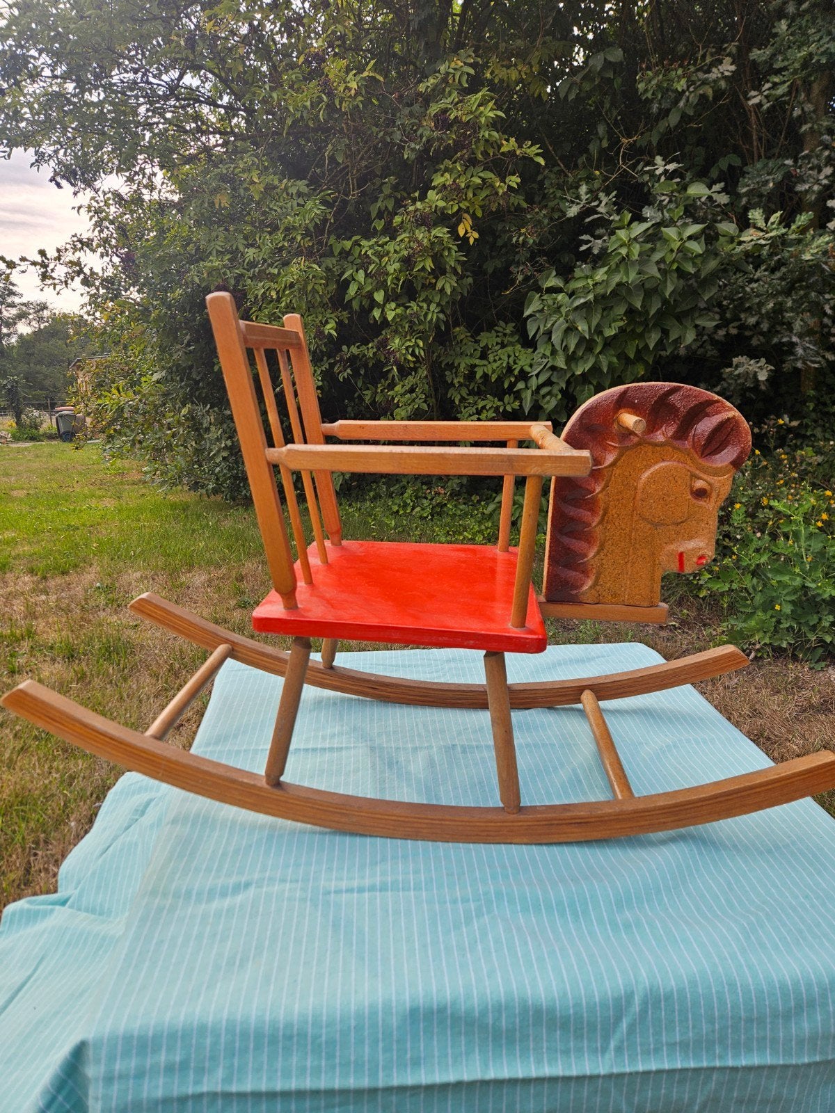 vintage hobbelpaard, Ophalen