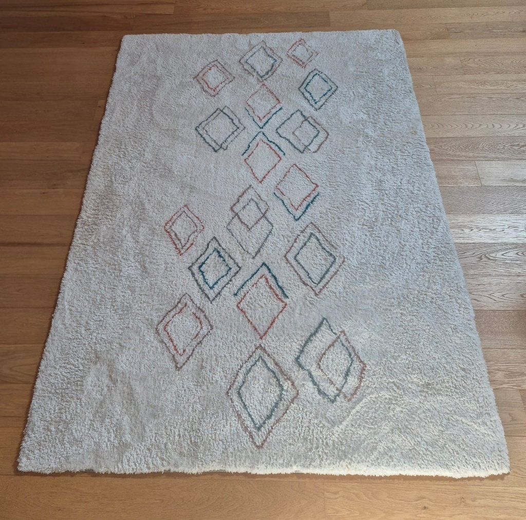 Maisons du Monde 160x230 tapijt - scandinavische/Berber, Ophalen, Berbère, moderne, scandinave, Wit, 150 tot 200 cm