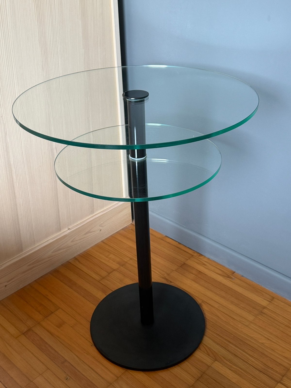 Glazen bijzettafel, Ophalen, Gebruikt, Rond, Glas