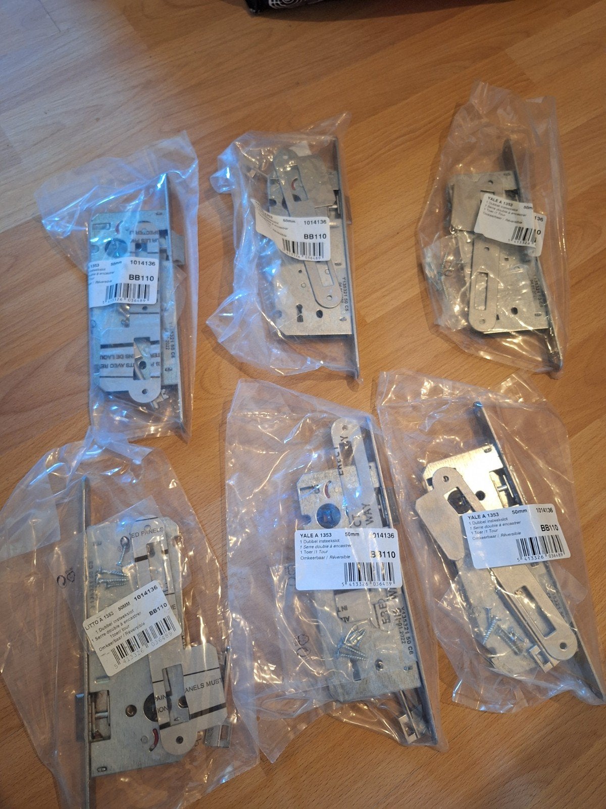 6x Yale dubbel insteekslot A1353 (omkeerbaar), Ophalen of Verzenden, Nieuw, Inox, Slot