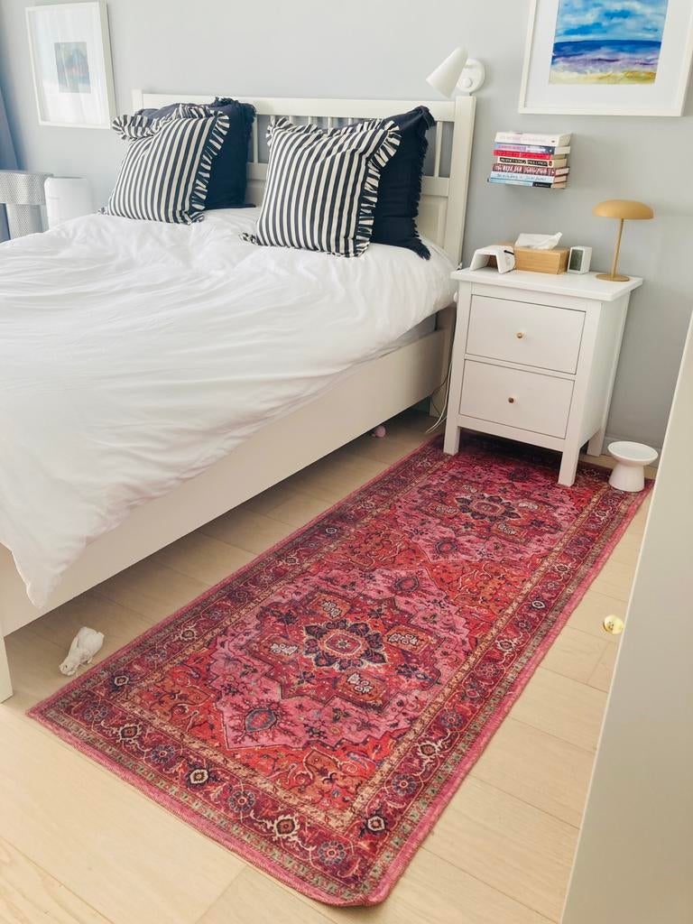Georgia Oriental Loper - Rood / Roze 80x200, 150 à 200 cm, Enlèvement, 50 à 100 cm, Noir