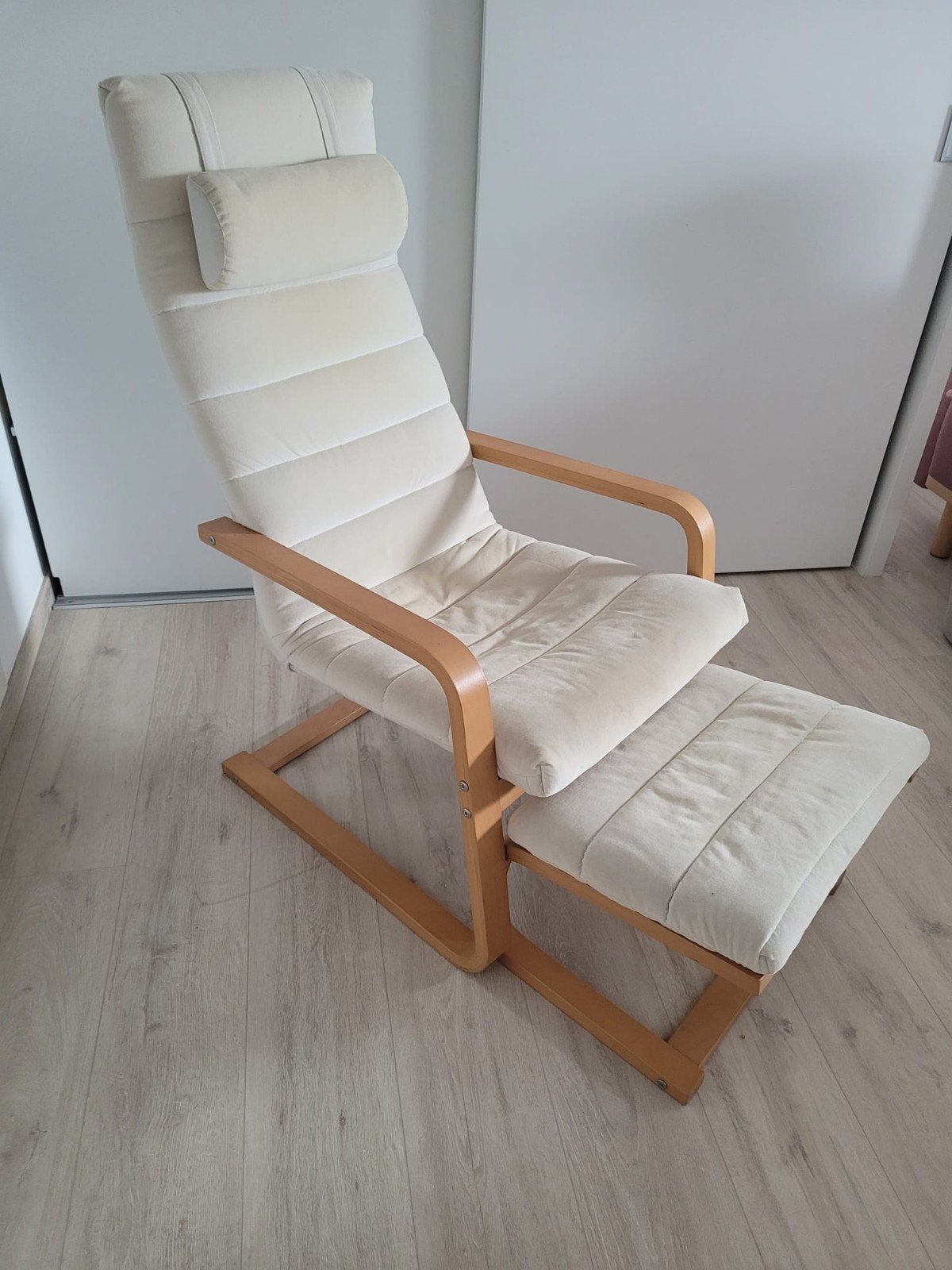 Ikea Poäng fauteuil met voetenbankje, Ophalen, Gebruikt
