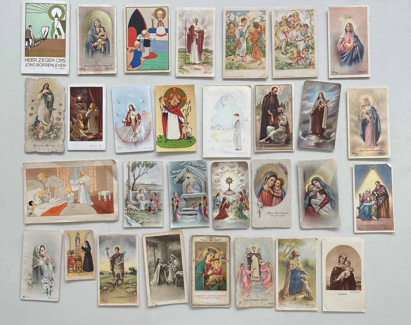 Unieke Zoldervondst: Lot van 30 Antieke Devotieprentjes, Verzamelen, Complete verzamelingen en Collecties, Ophalen of Verzenden