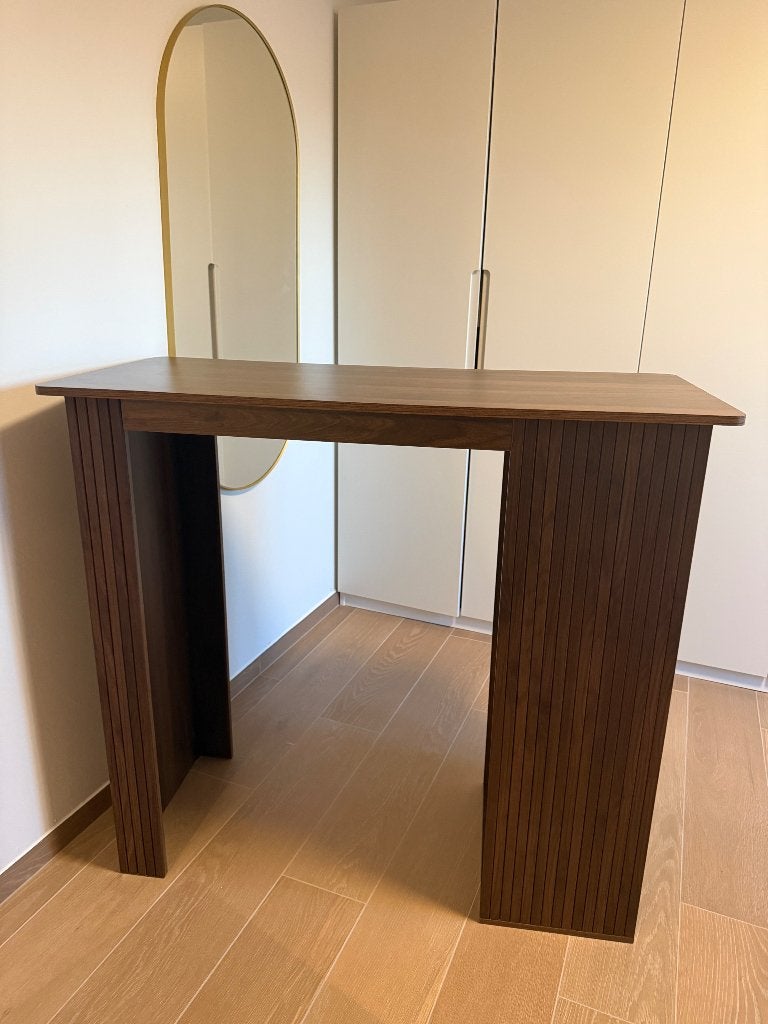 Bartafel met opbergvakken; walnoot, Enlèvement, Neuf