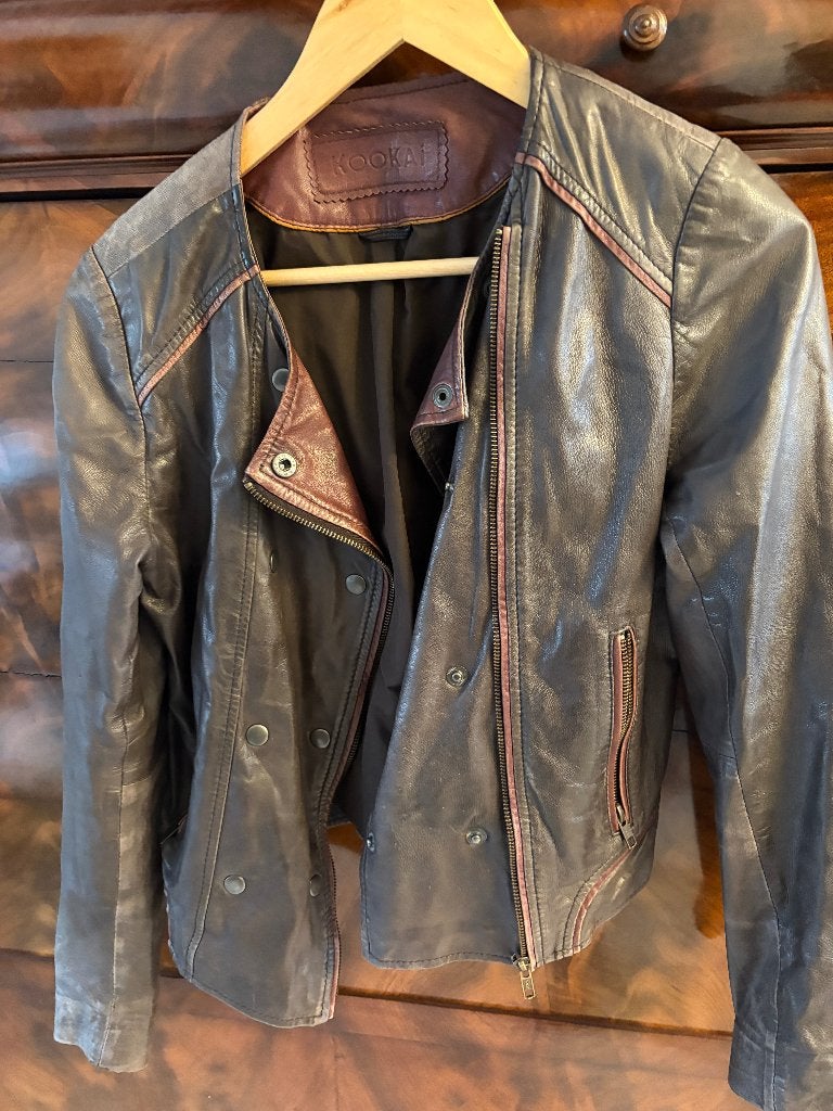 veste en cuir vintage pour femme Kookai, Vêtements | Femmes, Vestes & Costumes, Enlèvement ou Envoi, Taille 36 (S), Kookai, Brun