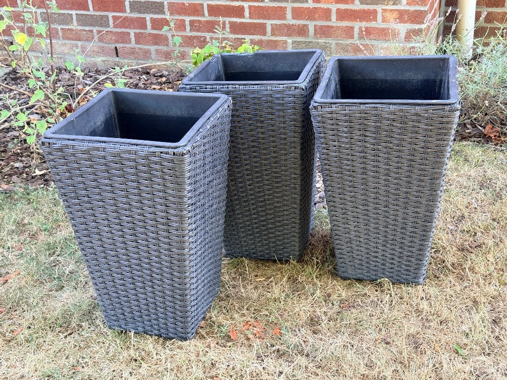 Jardinières en résine tressée (lot de 3), Enlèvement, Utilisé, Synthétique, Intérieur