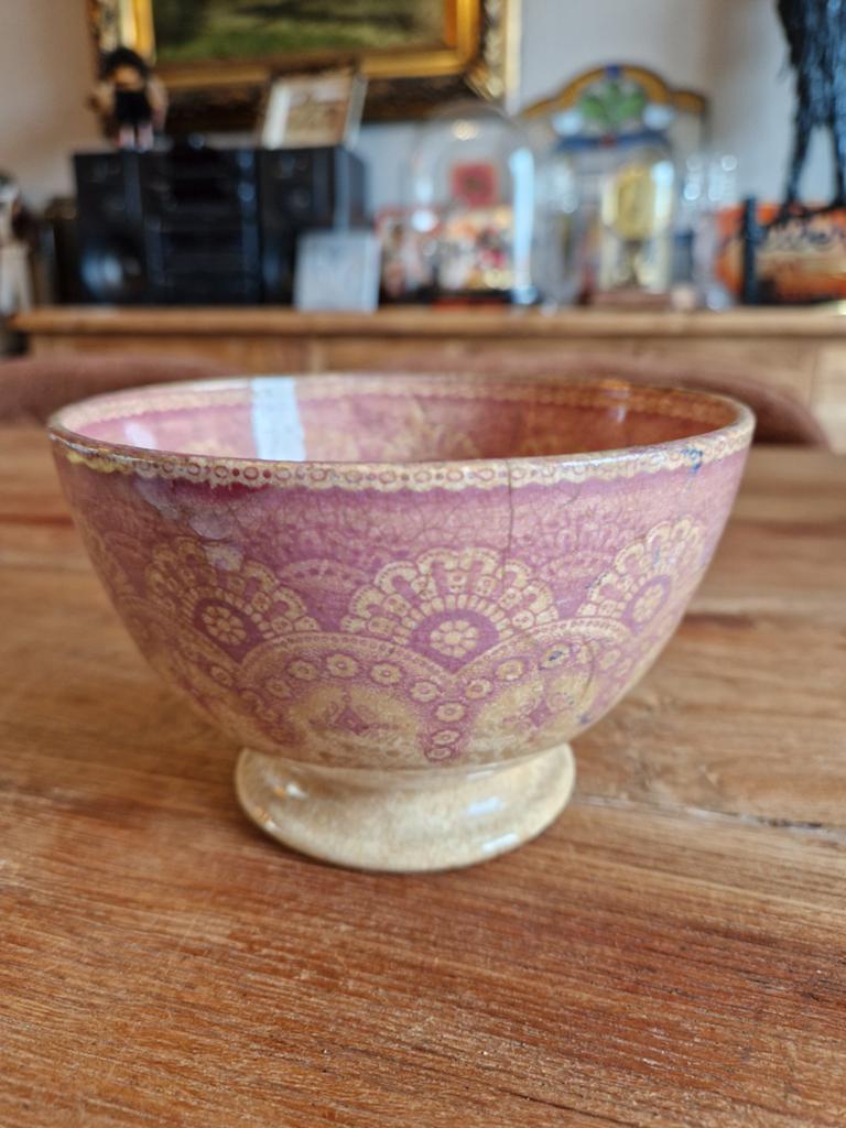 Antieke keramische kom , vermoedelijk Dentelle boch freres, Antiek en Kunst, Ophalen of Verzenden