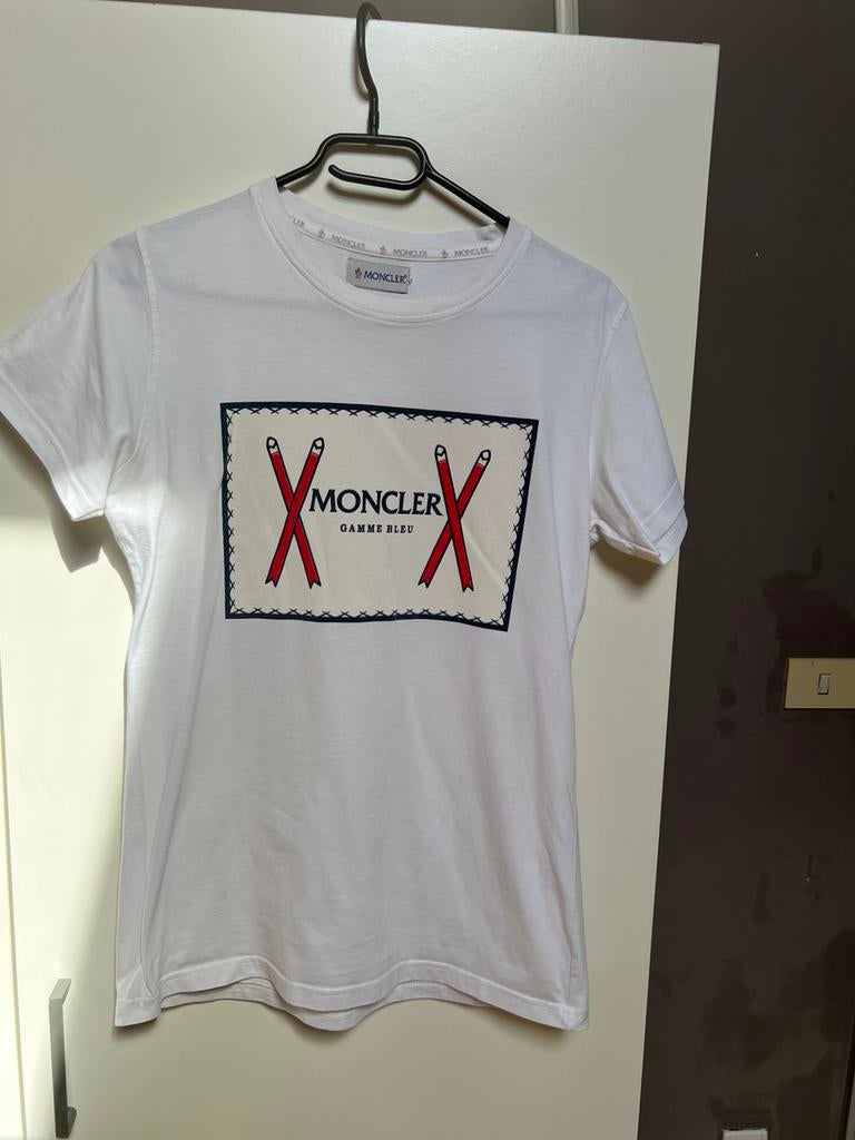 Witte Tschirt Moncler, Kleding | Heren, T-shirts, Ophalen of Verzenden, Gedragen, Maat 46 (S) of kleiner, Wit
