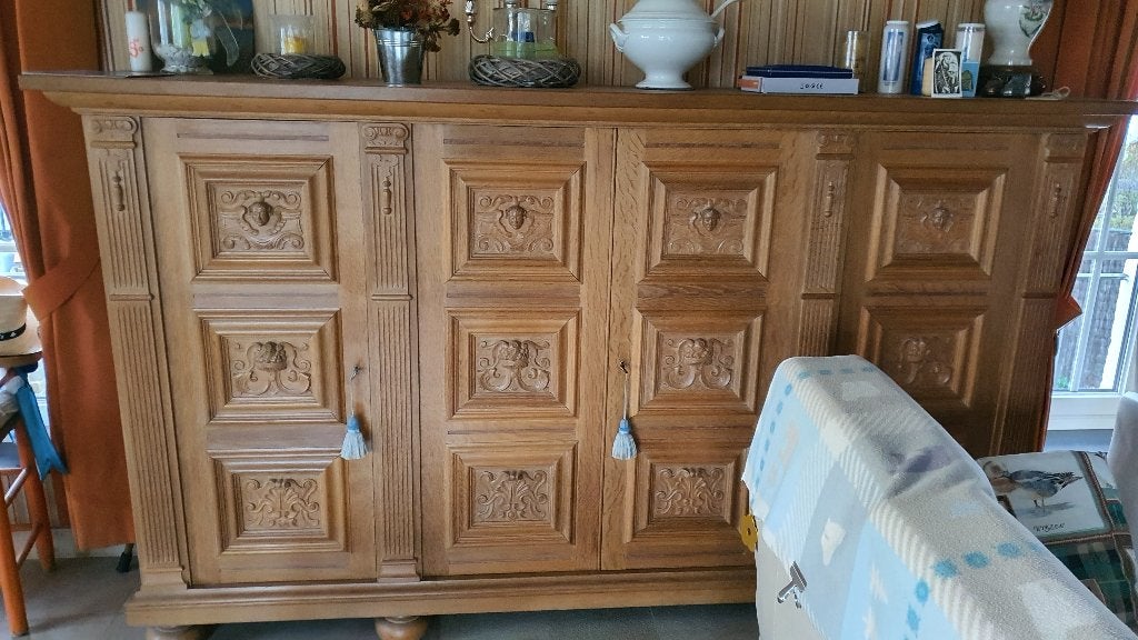 Massief eiken kast, 250 à 300 cm, Comme neuf, Enlèvement, Chêne