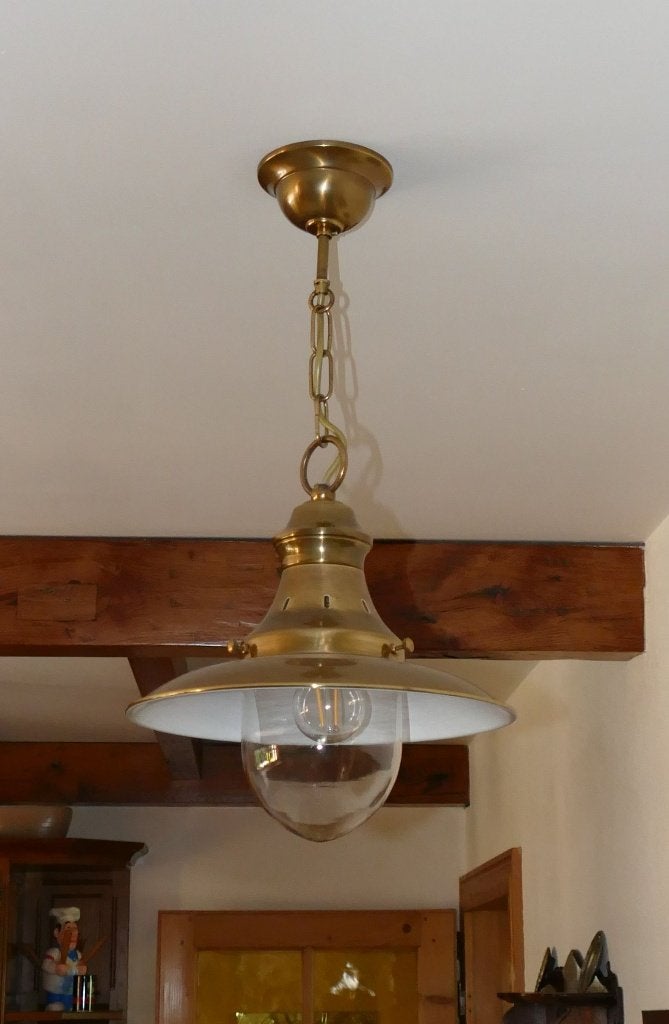 Trois lustres classiques en cuivre, Maison & Meubles, Lampes | Lustres, Enlèvement, Utilisé, Métal, Klassiek