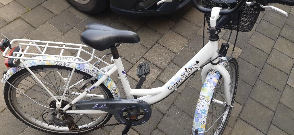 Meisjesfiets 22", Fietsen en Brommers, Fietsen | Meisjes, Ophalen, 22 inch, Gebruikt, Velgrem