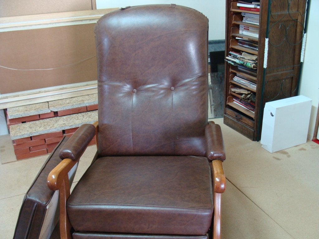 ancien fauteuil relax avec protection têtière + 1 coussin, Enlèvement