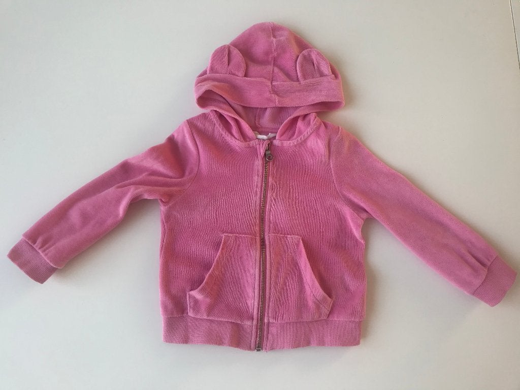 Veste en velours rose à capuche taille 98/ 104, Enlèvement ou Envoi, Pull ou Veste, H&M, Comme neuf