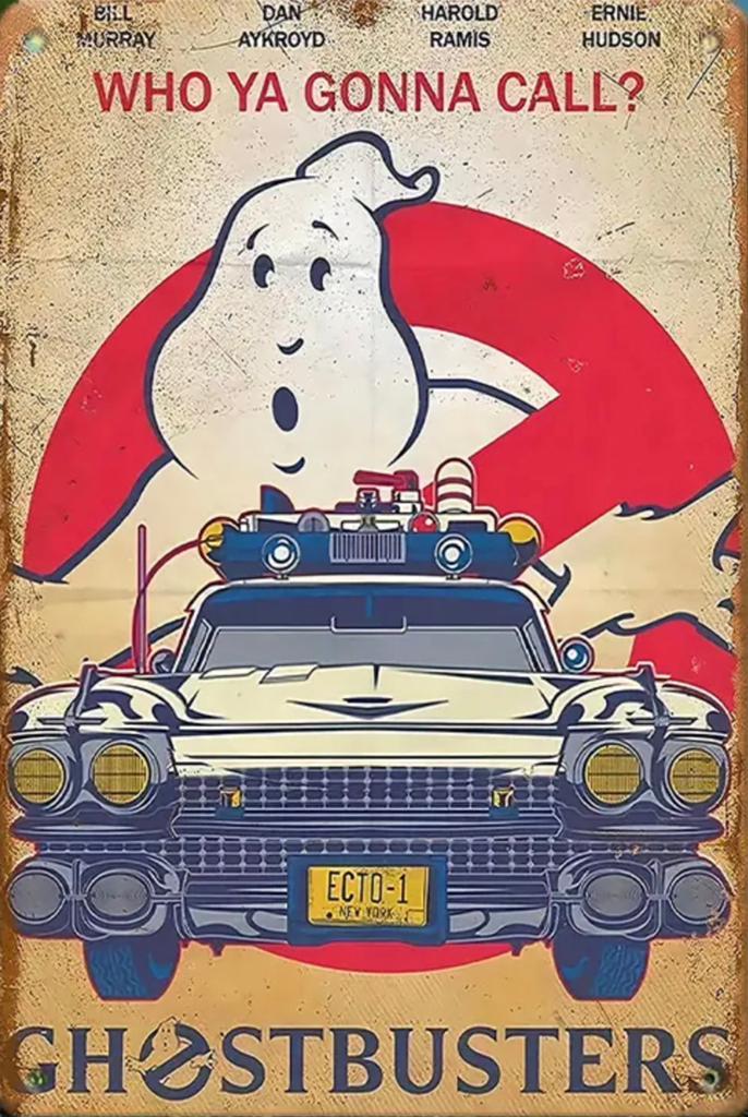 Panneau en métal Ghostbusters - rétro vintage mancave, Enlèvement ou Envoi, Neuf, Panneau publicitaire