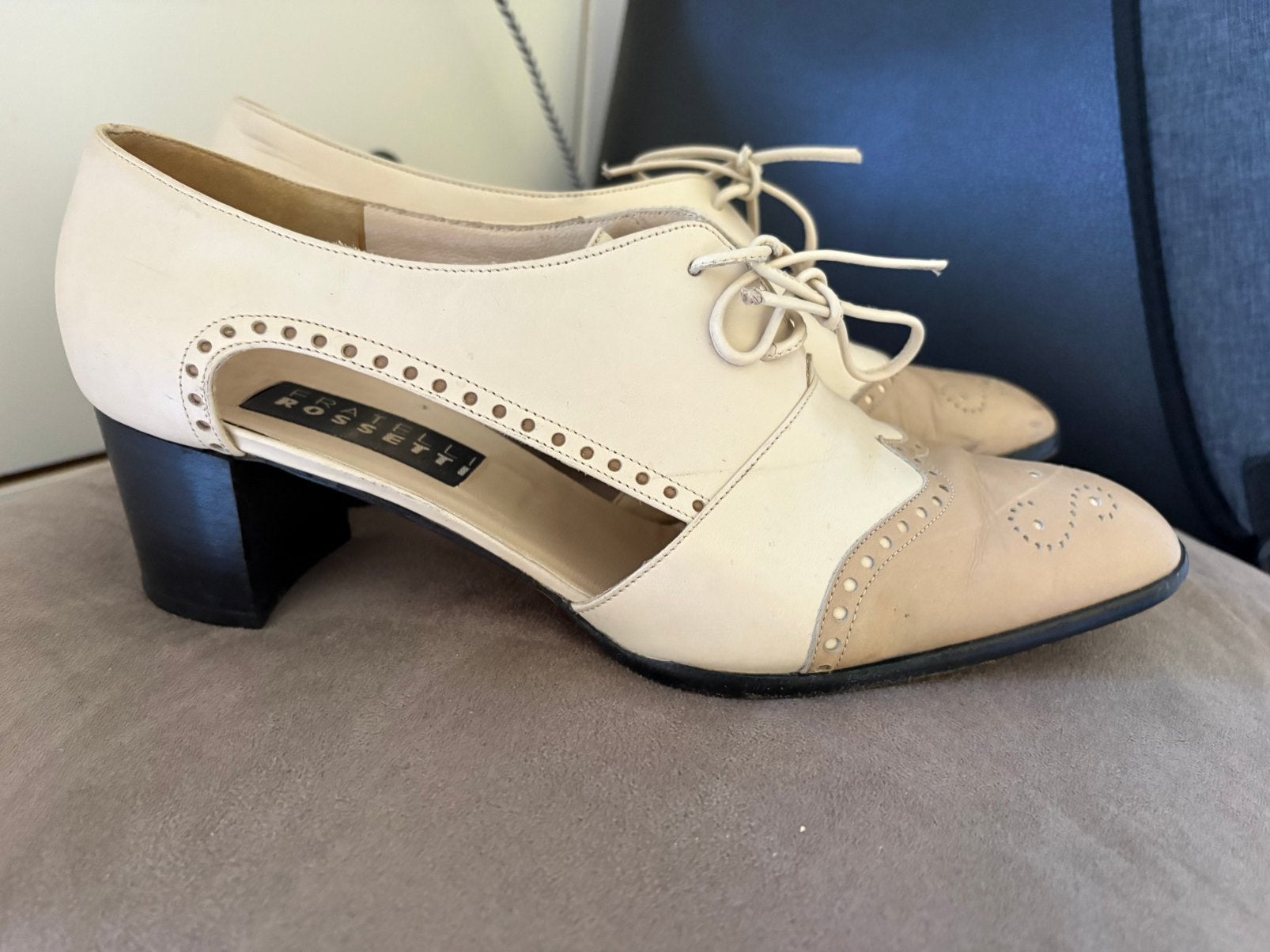 Escarpins / chaussures Fratelli Rossetti taille 39,5, Enlèvement ou Envoi, Beige, Escarpins, Porté