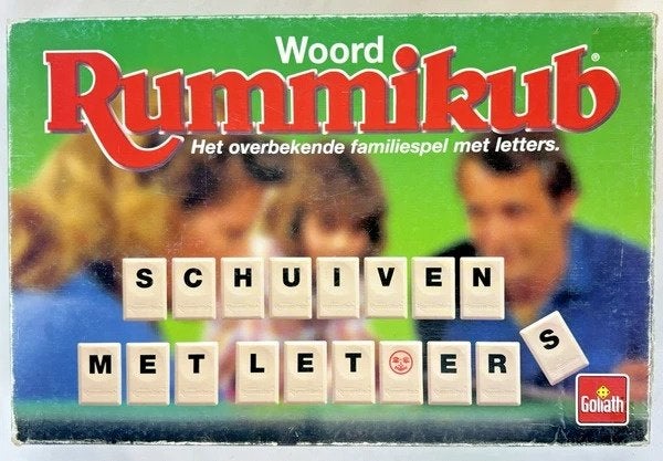 Woord Rummikub Goliath met grote stenen gezelschapsspel, Een of twee spelers, Verzenden, Zo goed als nieuw, Goliath