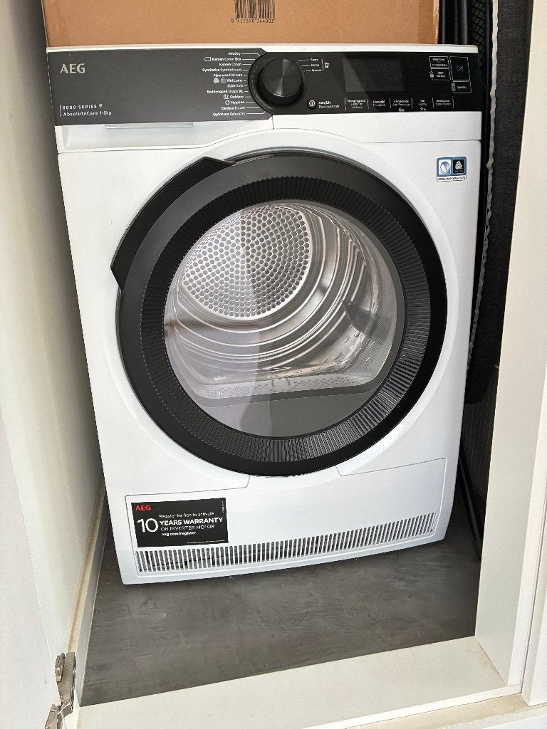 AEG Washing Machine + Heat Pump Dryer, Ophalen, Zo goed als nieuw
