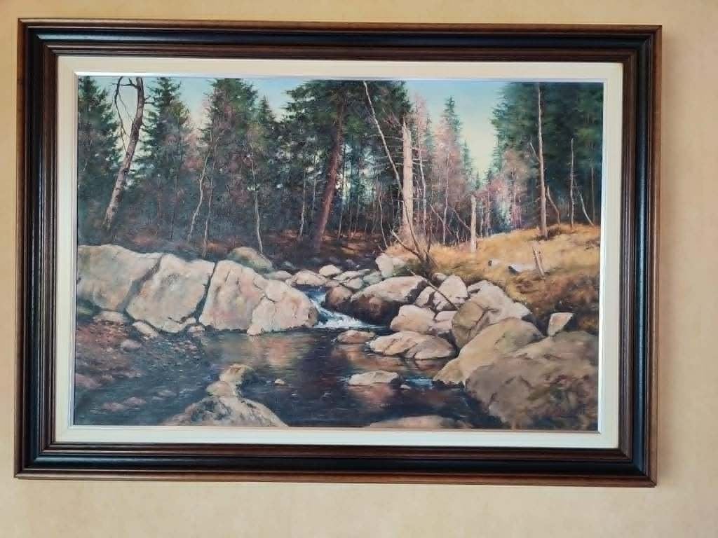 Peinture sur toile, Paysage, Enlèvement, Signé, Peinture à l'huile