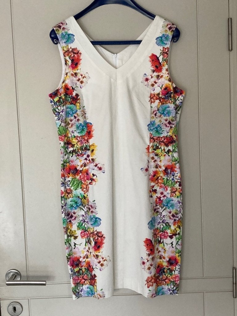 Zomerjurk met bijpassende trui BLUE BAY, maat 42. Zr.g.st, Kleding | Dames, Meerkleurig, Maat 42/44 (L), Zo goed als nieuw, Boven de knie