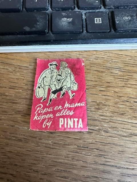 luciferdoos etiket Pinta papa mama kopen alles, Verzamelen, Gebruikt, Pinta, Ophalen of Verzenden, Info@pinat.ka