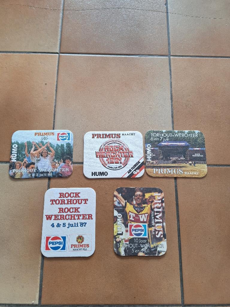 5 Bierviltjes Torhout - Werchter, Ophalen of Verzenden