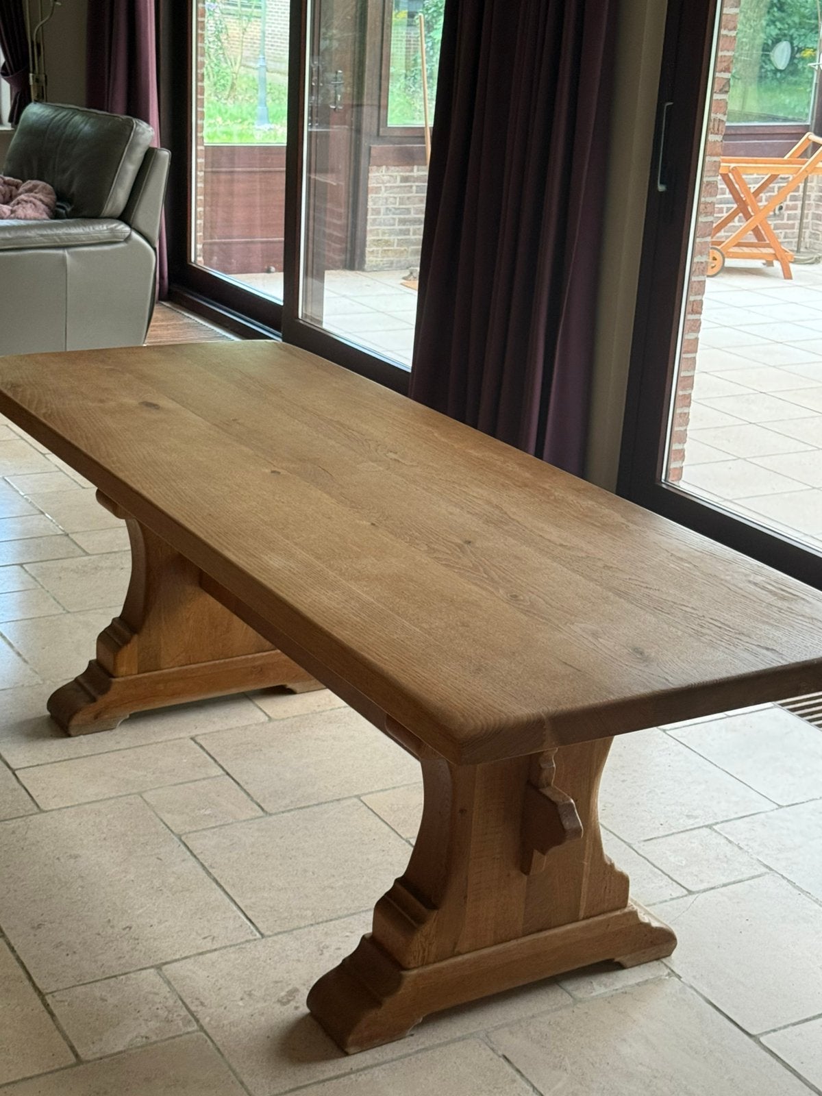Massief vol eiken eettafel in zeer goede staat, Huis en Inrichting, Ophalen, Zo goed als nieuw