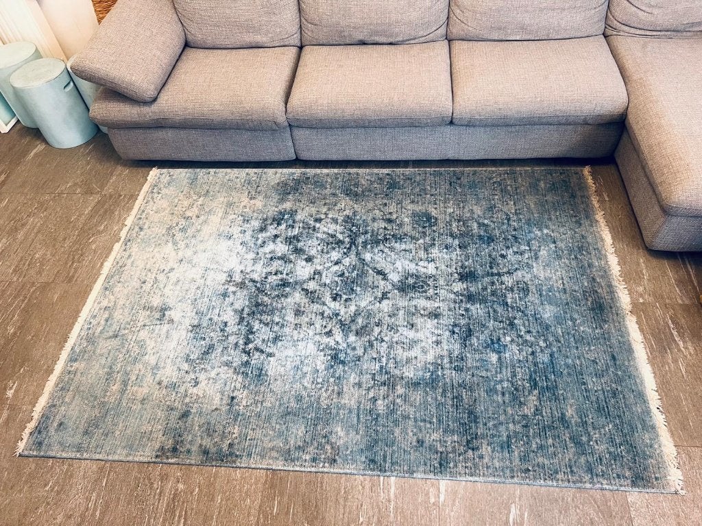 À DONNER – Grand tapis bleu Maisons du Monde, 200 cm ou plus, 150 à 200 cm, Enlèvement, Utilisé