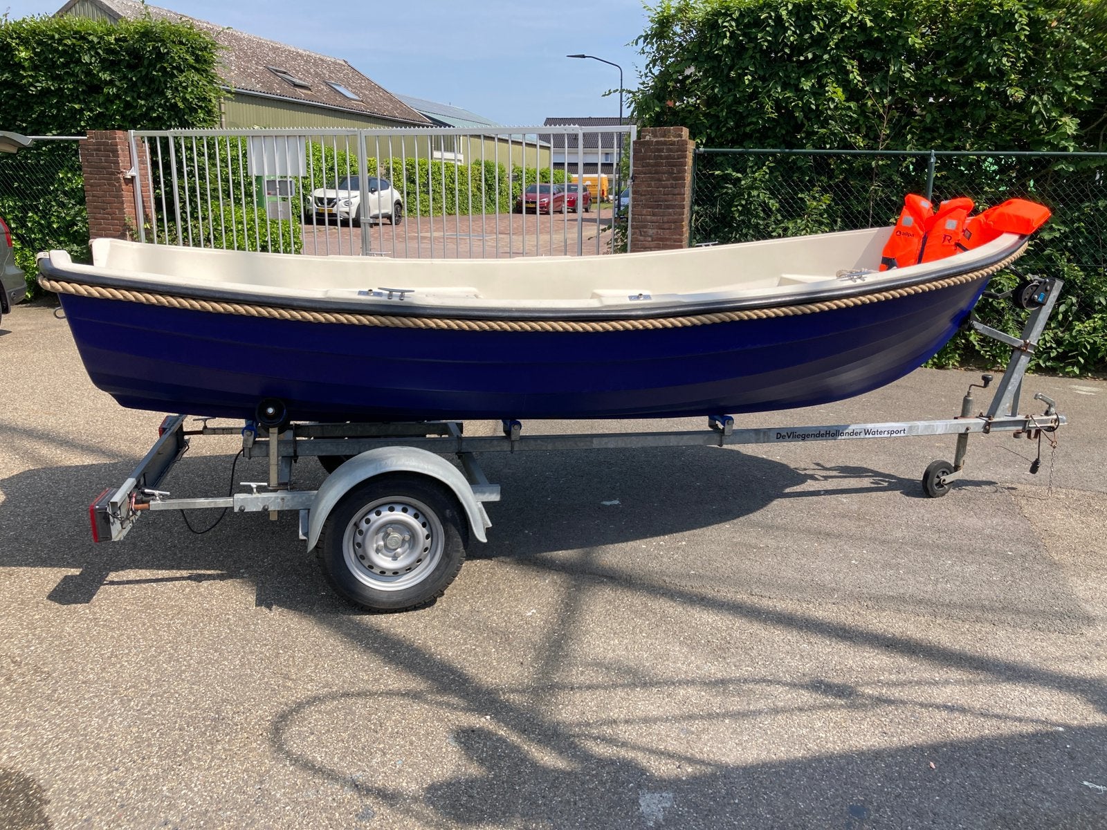 Verano 430 sloep + trailer + Yamaha 4pk 4‑takt, Comme neuf, Remorque, Enlèvement, Moteur hors-bord