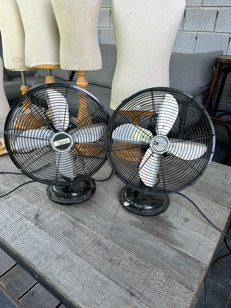 3 antieke ventilatoren werkend, Elektronische apparatuur, Ventilatoren, Ophalen, Refurbished, Tafelventilator