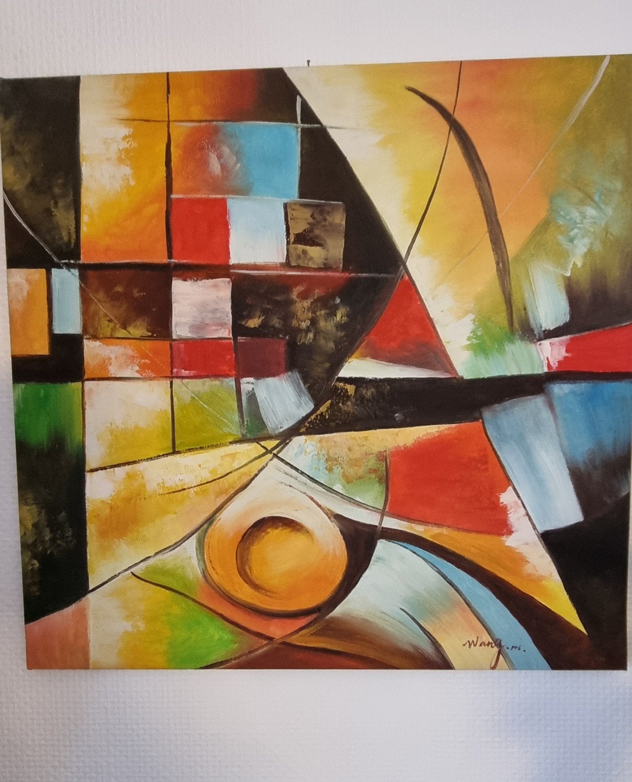 Modern abstract schilderij, Ophalen