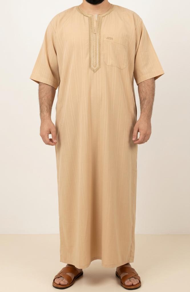Beige heren djellaba – licht en comfortabel, Enlèvement ou Envoi, Comme neuf, Autres tailles