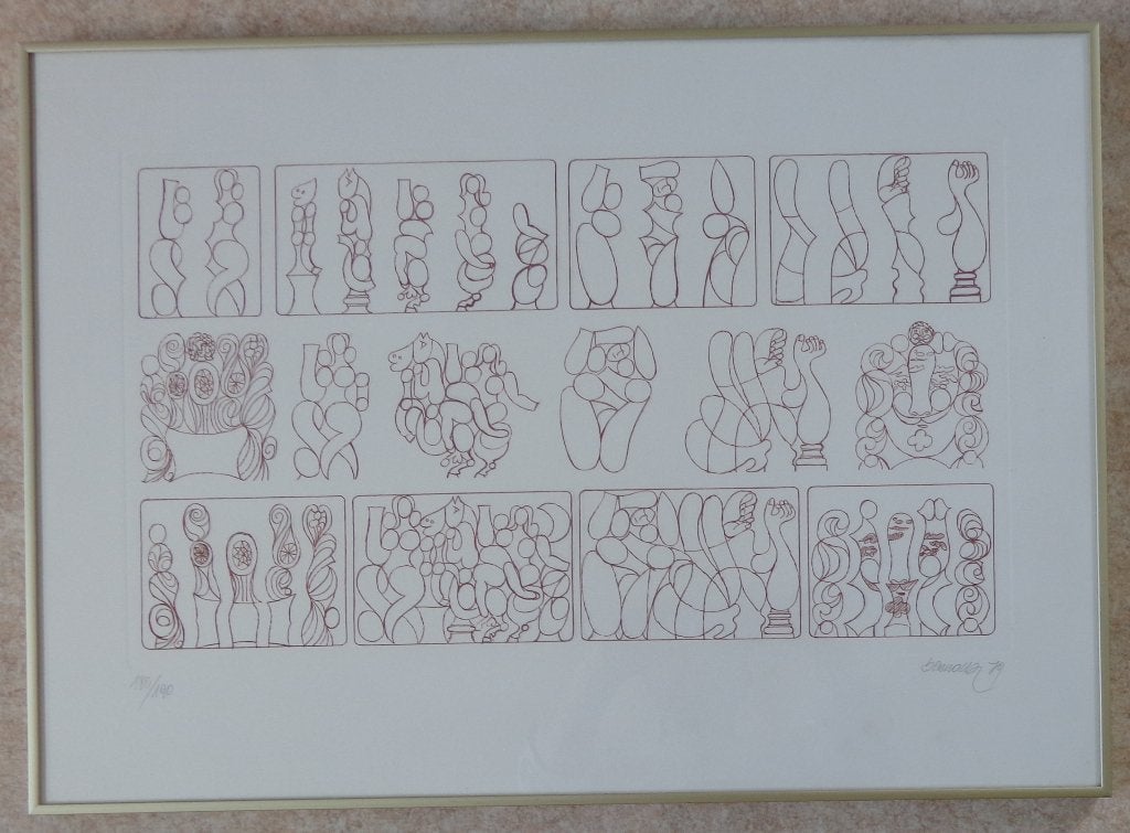 MIGUEL BERROCAL / HOMMAGE / KLEURETS / 50x70cm / KADER, Ophalen of Verzenden