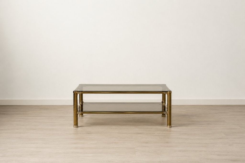 Prachtige vintage salontafel, Huis en Inrichting, Tafels | Salontafels, Ophalen, Gebruikt, Vintage, Glas