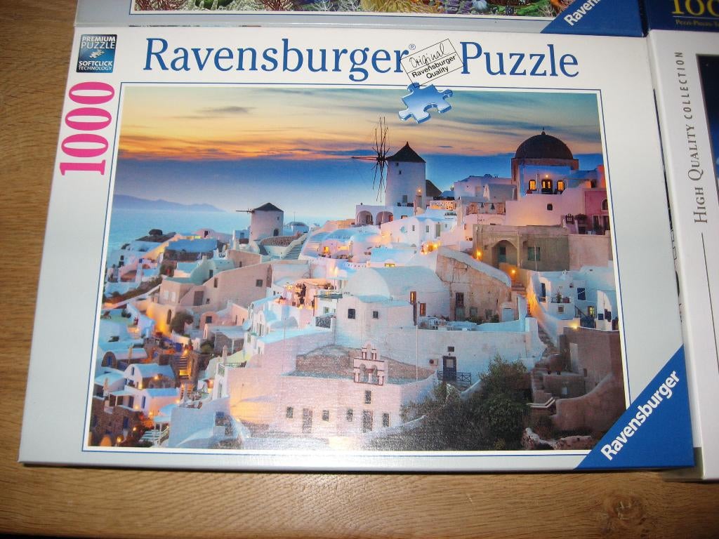 Ravensburger Puzzel 1000 st Avond in Santorini, Hobby en Vrije tijd, Ophalen of Verzenden, 500 t/m 1500 stukjes, Nieuw, Legpuzzel